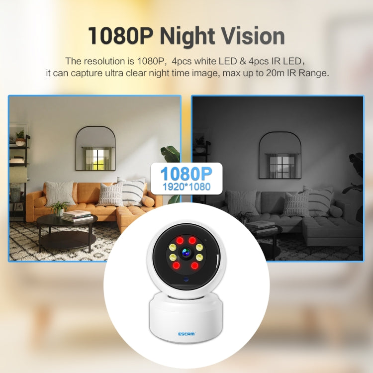 ESCAM PT200 HD 1080P Dual-band WiFi IP Camera, Support Night Vision / Motion Detection / Auto Tracking / TF Card / Two-way Audio, US Plug, PT200 ESCAM PT200 HD 1080P Dual-band WiFi IP Camera, Support Night Vision / Motion Detection / Auto Tracking / TF Card / Two-way Audio, US Plug, PT200